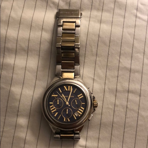 Michael Kors Navy Face Two-Tone Watch - Picture 5 of 6